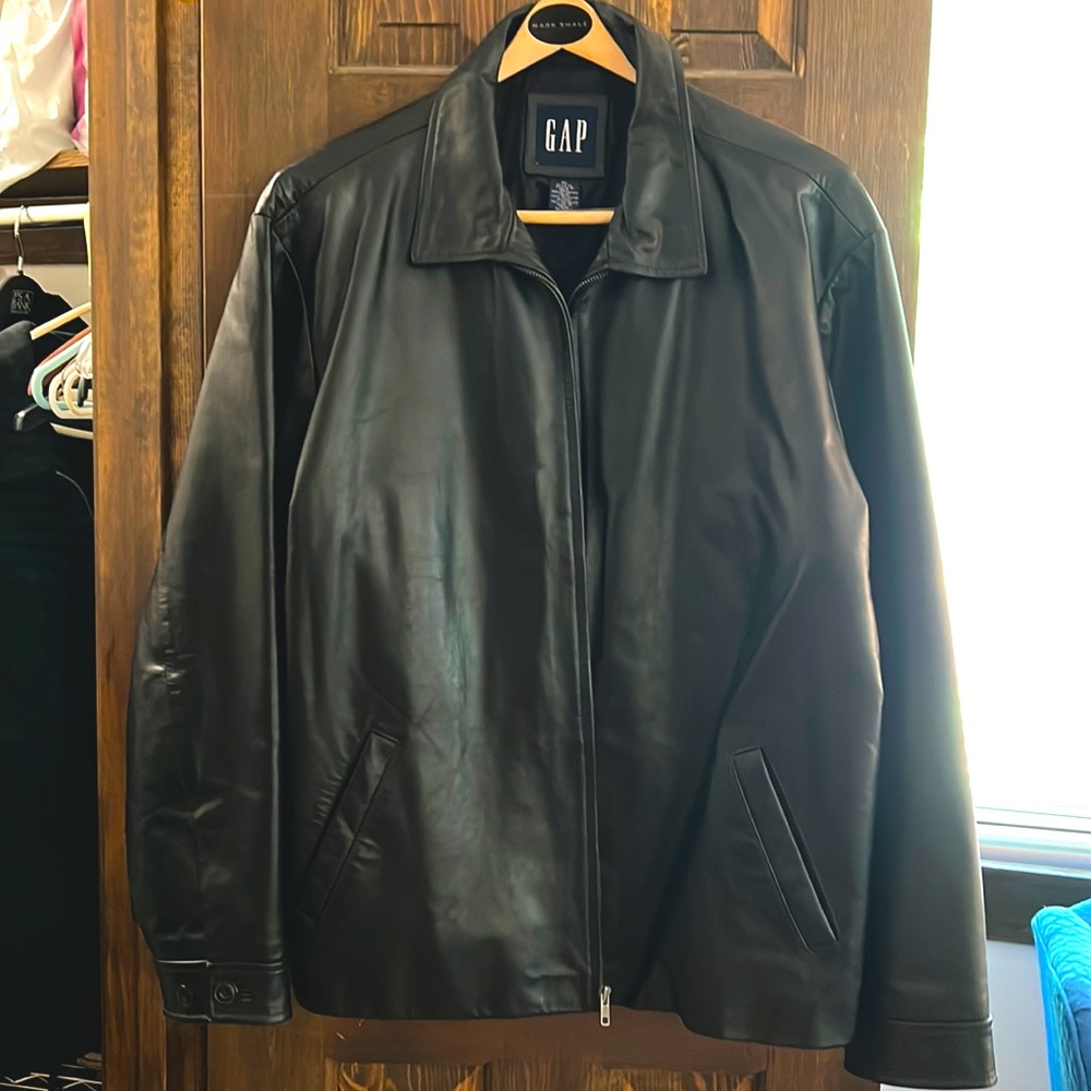 Handsome all leather Bomber Jacket. Never worn.